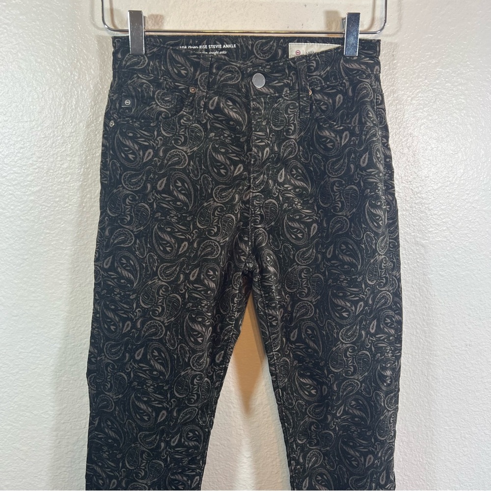 ANTHROPOLOGIE AG Adriano Goldschmied Velvet Paisley High Rise Stevie Ankle Pants - Picture 4 of 14